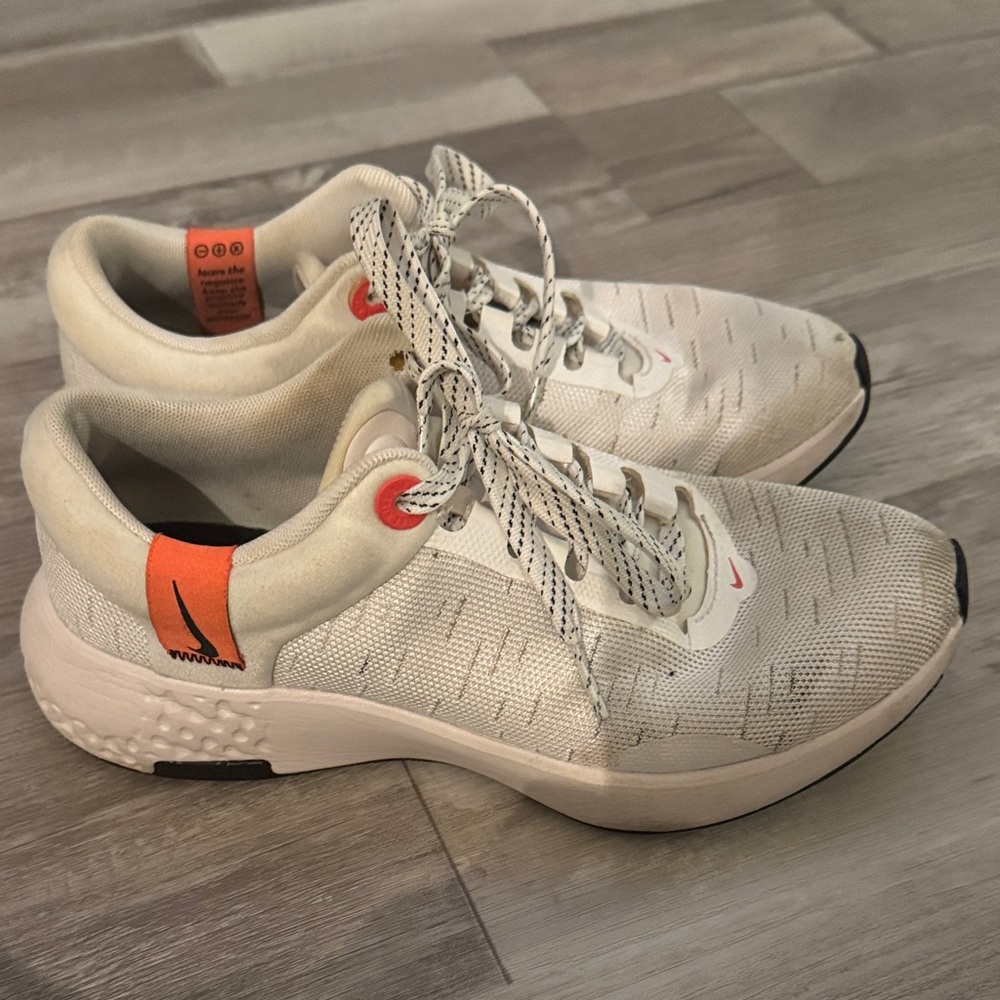 Nike Women's Sneakers - White and Orange